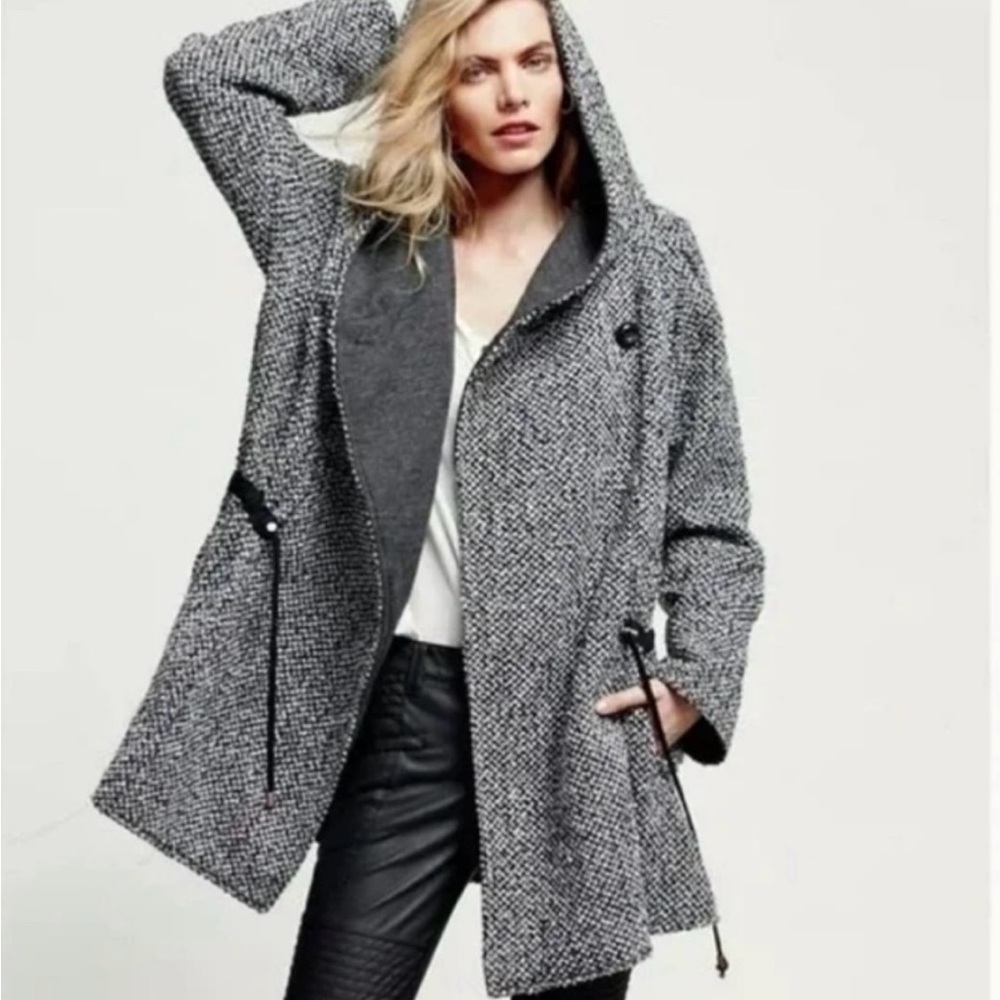 Free People Satellite Tweed Oversized Swing Coat